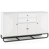 Modern Buffet Sideboard Cabinet w/ 2 Drawers & Adjustable Shelves for Dining Room