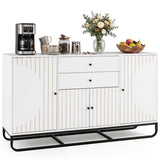 Modern Buffet Sideboard Cabinet w/ 2 Drawers & Adjustable Shelves for Dining Room
