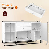 Modern Buffet Sideboard Cabinet w/ 2 Drawers & Adjustable Shelves for Dining Room