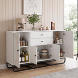 Modern Buffet Sideboard Cabinet w/ 2 Drawers & Adjustable Shelves for Dining Room