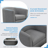 Modern Club Swivel Accent Chair with Ottoman Footrest Curved Backrest