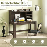 Modern Computer Desk with Hutch and Storage Shelves
