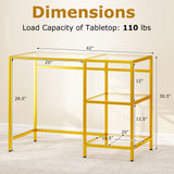 Modern Console Table with 2 Open Shelves and Metal Frame