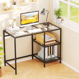 Modern Console Table with 2 Open Shelves and Metal Frame