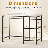Modern Console Table with 2 Open Shelves and Metal Frame
