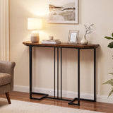 Modern Console Table Narrow Entryway Table with Metal Legs