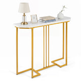 Modern Console Table Narrow Entryway Table with Metal Legs