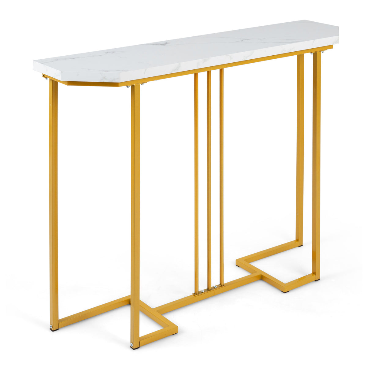 Modern Console Table Narrow Entryway Table with Metal Legs