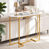 Modern Console Table Narrow Entryway Table with Metal Legs