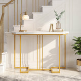 Modern Console Table Narrow Entryway Table with Metal Legs