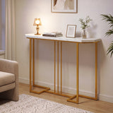 Modern Console Table Narrow Entryway Table with Metal Legs