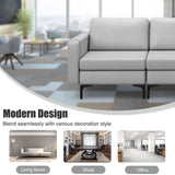 1/2/3/4-Seat Convertible Sectional Sofa with Reversible Ottoman-3
