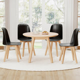 Modern Dining Chair Set of 2 with Solid Beech Wood Legs and Tilt Backrest