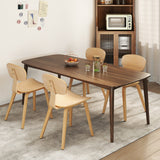 Modern Dining Chair Set of 2 with Wide Seat-Natural