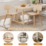 Modern Dining Chair Set of 2 with Wide Seat-Natural