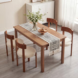 Modern Dining Chairs Set of 2 with Solid Rubber Wood Legs-Brown