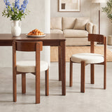 Modern Dining Chairs Set of 4 with Solid Rubber Wood Legs-Brown