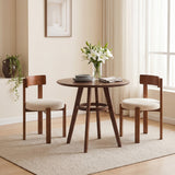 Modern Dining Chairs Set of 4 with Solid Rubber Wood Legs-Brown