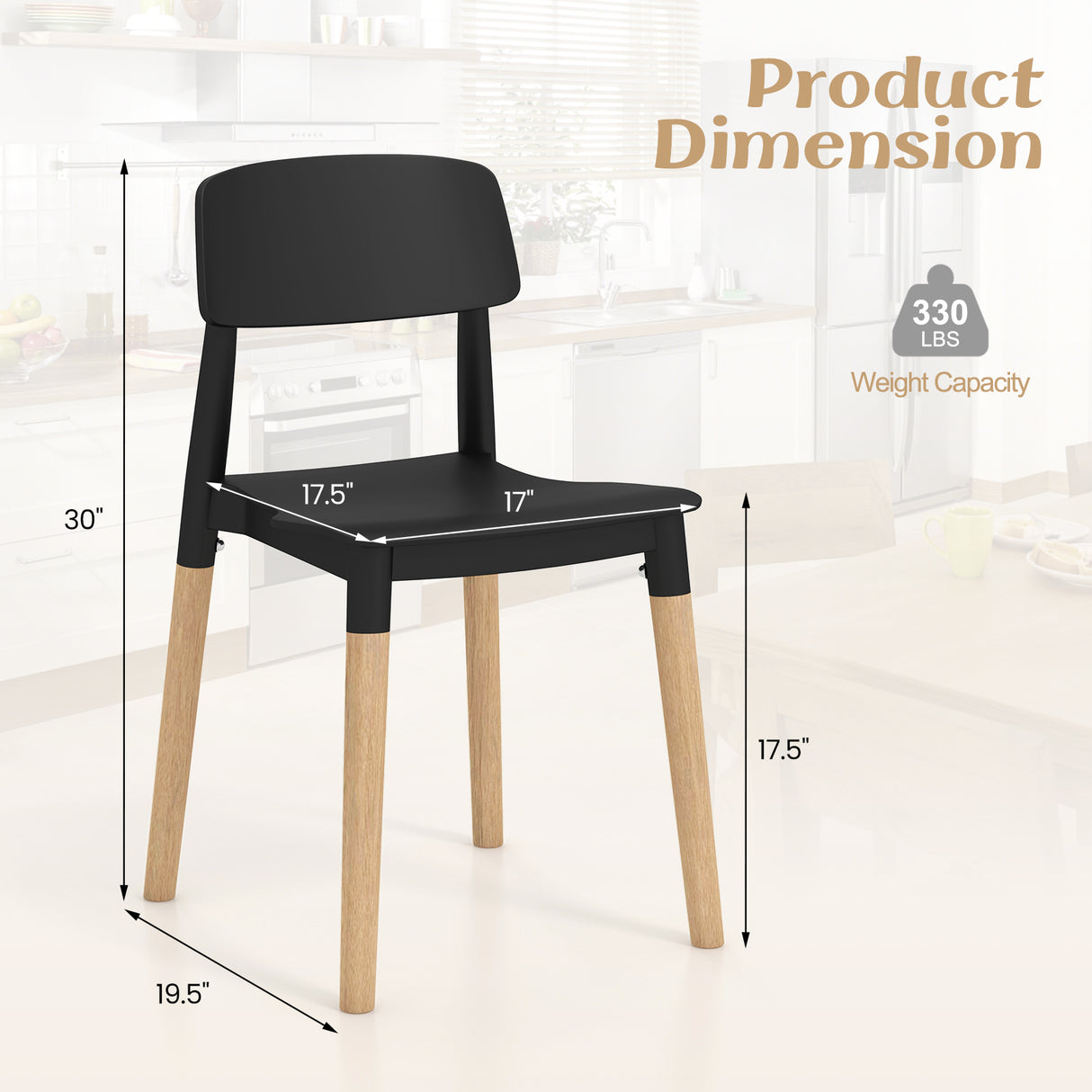 Modern Dining Side Chairs Set of 4 with Ergonomic Backrest for Dining Room