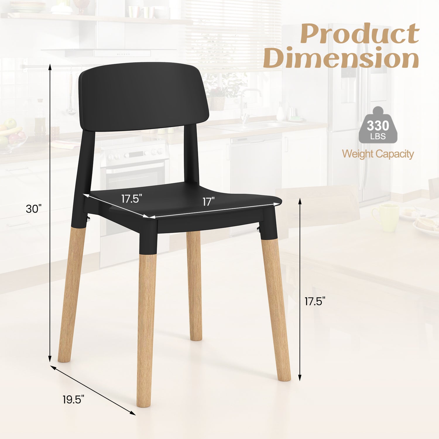 Modern Dining Side Chairs Set of 4 with Ergonomic Backrest for Dining Room
