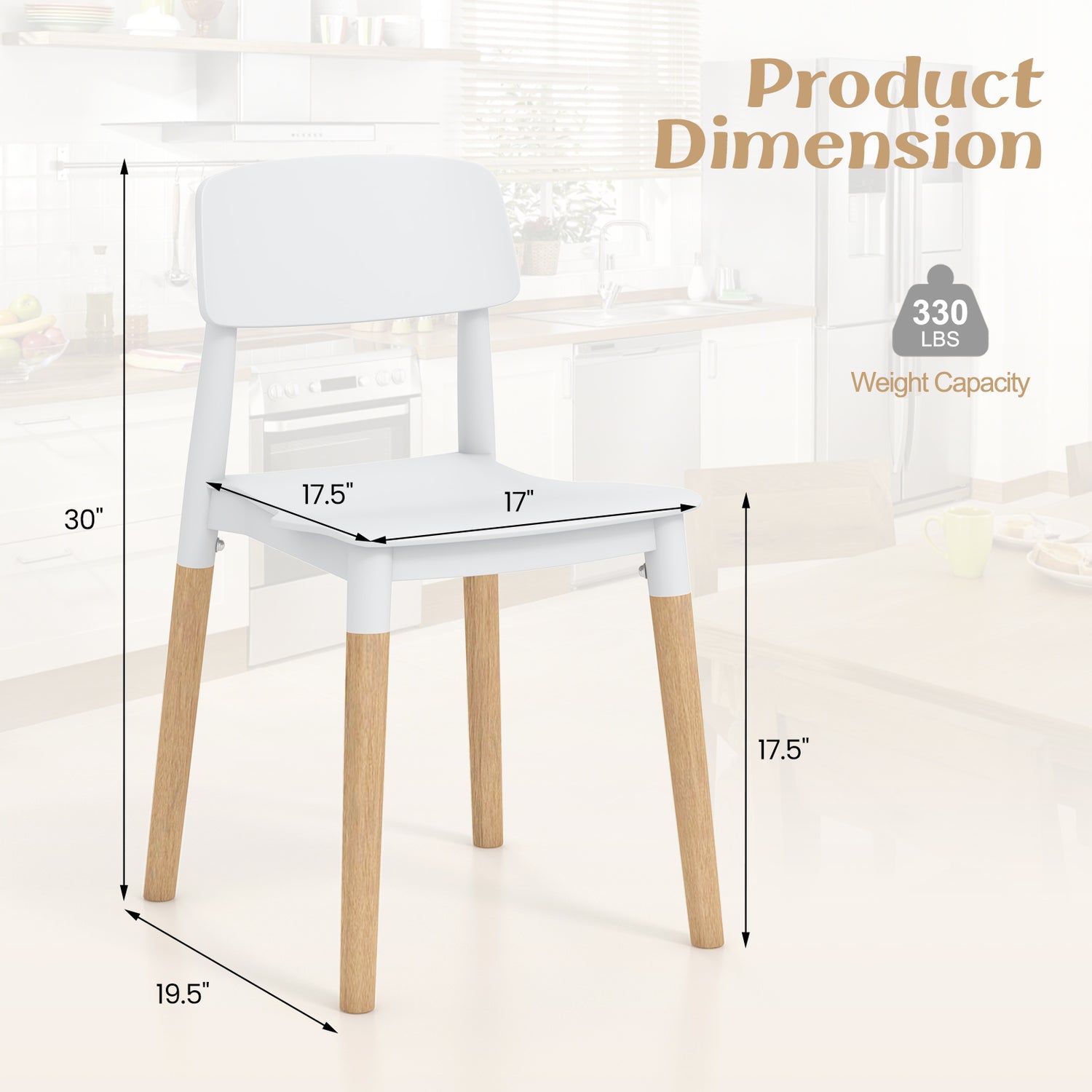 Modern Dining Side Chairs Set of 4 with Ergonomic Backrest for Dining Room
