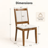 Modern Dining Upholstered Kitchen Chair Set of 2 with Padded Backrest-Brown