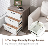 Modern Dresser Nightstand with 3 Slide-Out Drawers