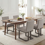 Modern Farmhouse Fabric Dining Chairs Set of 4 with 5.5" Thickened Padded Seat