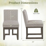 Modern Farmhouse Fabric Dining Chairs Set of 4 with 5.5" Thickened Padded Seat