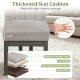 Modern Farmhouse Fabric Dining Chairs Set of 4 with 5.5" Thickened Padded Seat