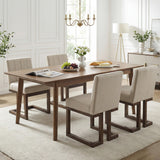 Modern Farmhouse Fabric Dining Chairs Set of 4 with 5.5" Thickened Padded Seat