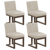 Modern Farmhouse Fabric Dining Chairs Set of 4 with 5.5" Thickened Padded Seat