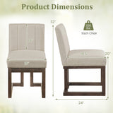 Modern Farmhouse Fabric Dining Chairs Set of 4 with 5.5" Thickened Padded Seat