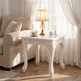 Modern Glass Coffee Table with Clear Tempered Top and Rubber Wood Base
