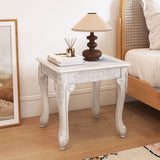 Modern Glass Coffee Table with Clear Tempered Top and Rubber Wood Base
