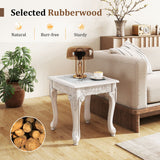 Modern Glass Coffee Table with Clear Tempered Top and Rubber Wood Base