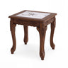 Modern Glass Coffee Table with Clear Tempered Top and Rubber Wood Base