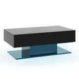 Modern LED Coffee Table with 20 Color LED Lights and 2 Storage Drawers