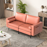 Modular 1/2/3/4-Seat L-Shaped Sectional Sofa Couch with Socket USB Port-2