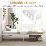 Modern Metal Platform Bed with Headboard and Footboard