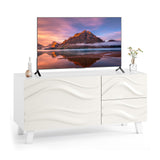 Modern Mid Century TV Stand  with Drawers for 44 Inch TV-White