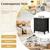 Modern Nightstand with 2 Drawers for Small Spaces