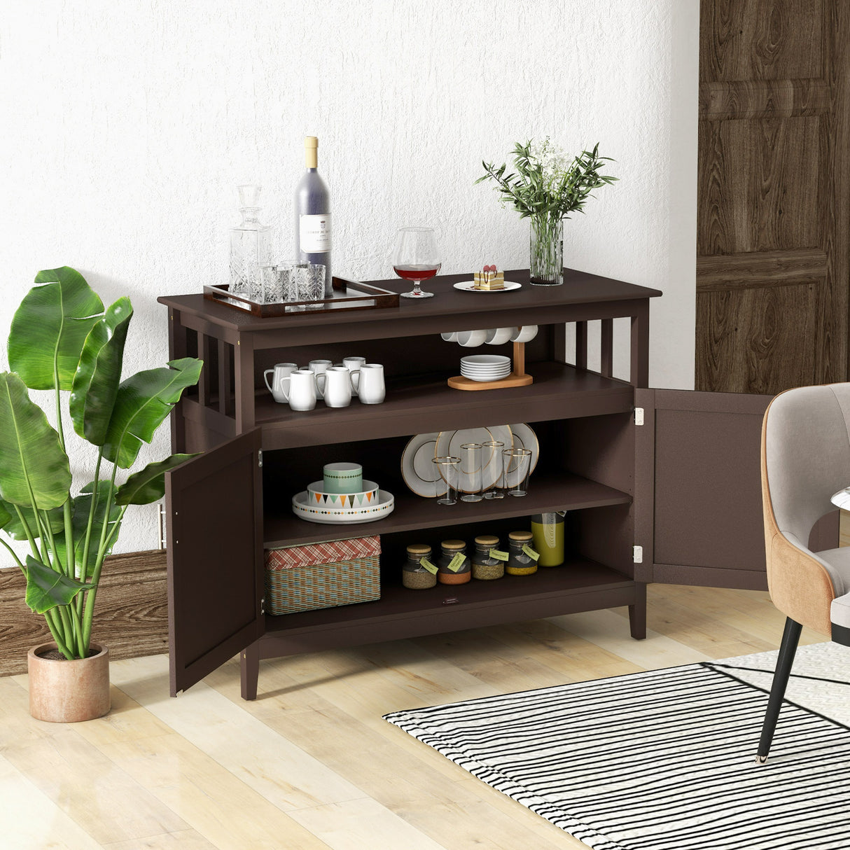 Modern Practical and Beautiful Wooden Kitchen Lockers with Large Storage Space