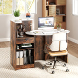 Modern Reception Desk Front Counter Desk with Oval Tabletop