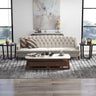 Modern Round End Table Sofa Side Table with Transparent Tempered Glass Top