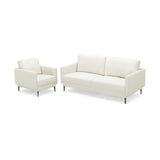 Modern Sofa Couch with Solid Metal Legs and Removable Backrest Cushion-Gray