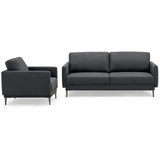 Modern Sofa Couch with Solid Metal Legs and Removable Backrest Cushion-Gray