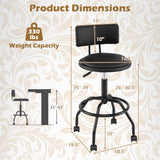 Modern Swivel Height Adjustable Bar Stool with Backrest