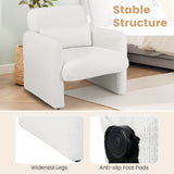 Modern Upholstered Chenille Accent Chair with Removable Lumbar Pillow-White