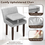 Modern Upholstered Fabric Side Leisure Chair Set of 2-Gray